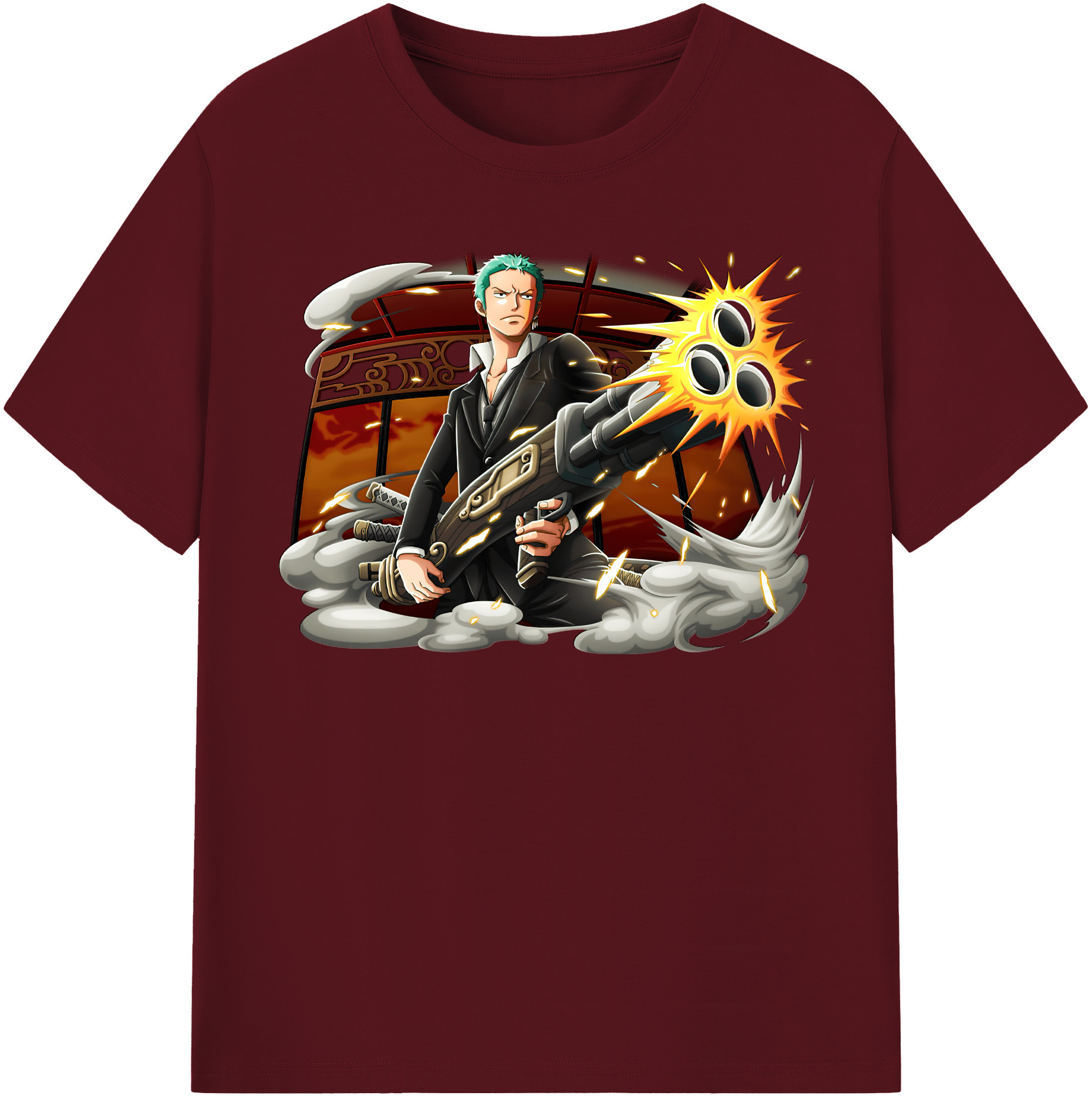 ワンピース ロロノア・ゾロ ONE PIECE Roronoa Zoro 綿100％半袖Tシャツ（フロントプリント）